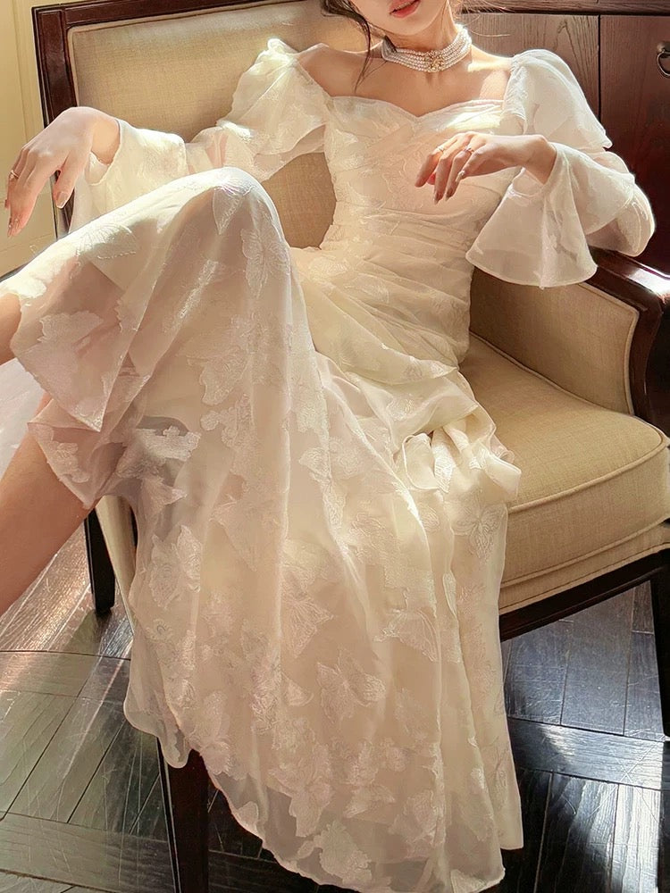 Sexy Mermaid Sweetheart Neckline White Lace Ruffles Long Evening Dress Prom Dresses - View 3 | VelvetHem