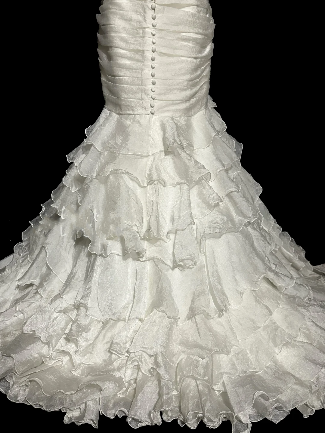 Classy Mermaid Sweetheart Tulle Ivory Long Wedding Dress Bridal Dresses - View 4 | VelvetHem