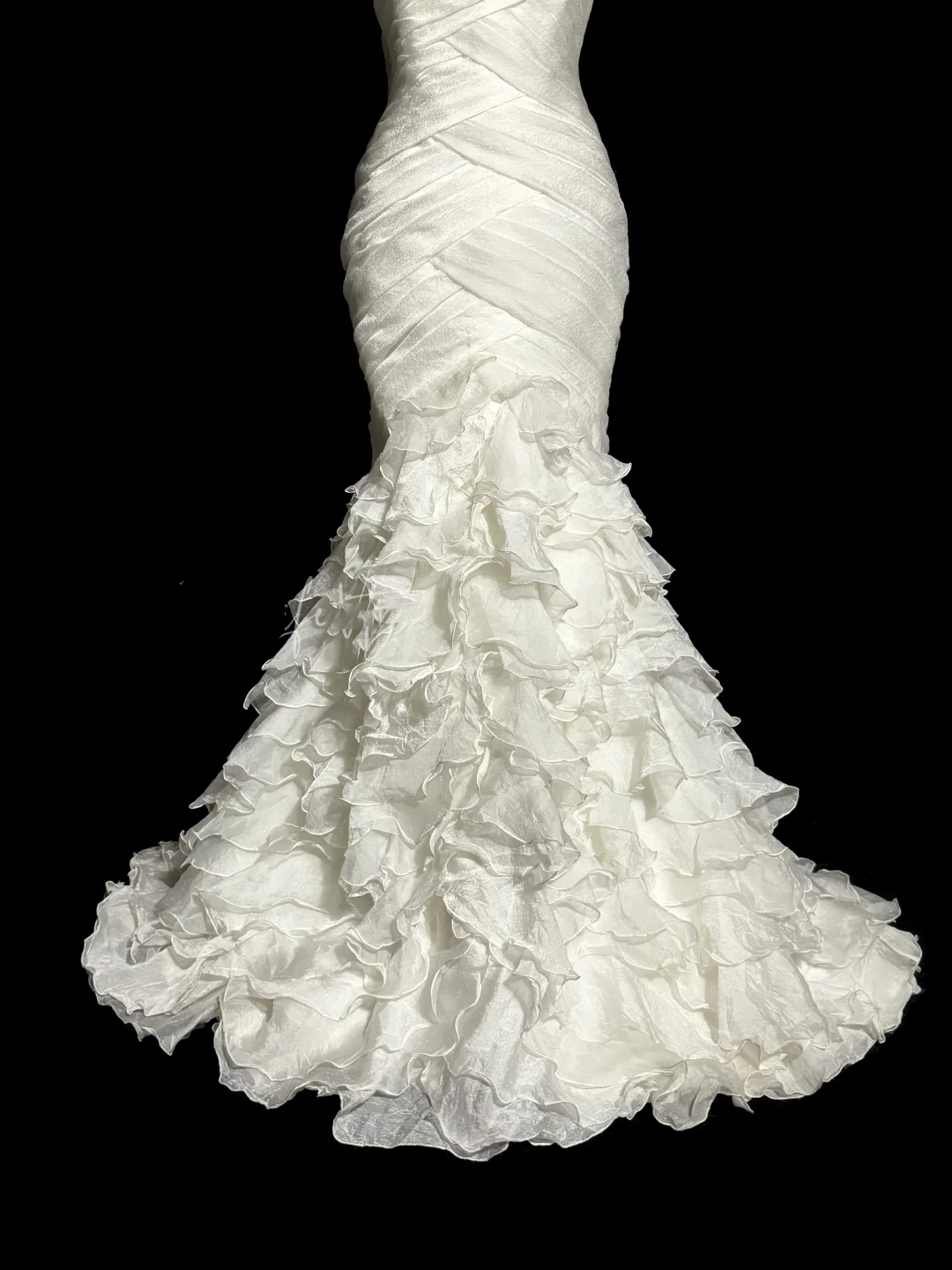 Classy Mermaid Sweetheart Tulle Ivory Long Wedding Dress Bridal Dresses - View 7 | VelvetHem