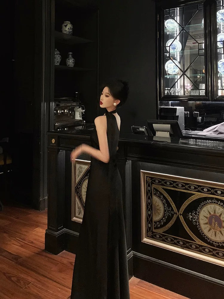 Sexy A Line One Shoulder Black Floor Length Prom Dresses Birthday Dress - View 3 | VelvetHem