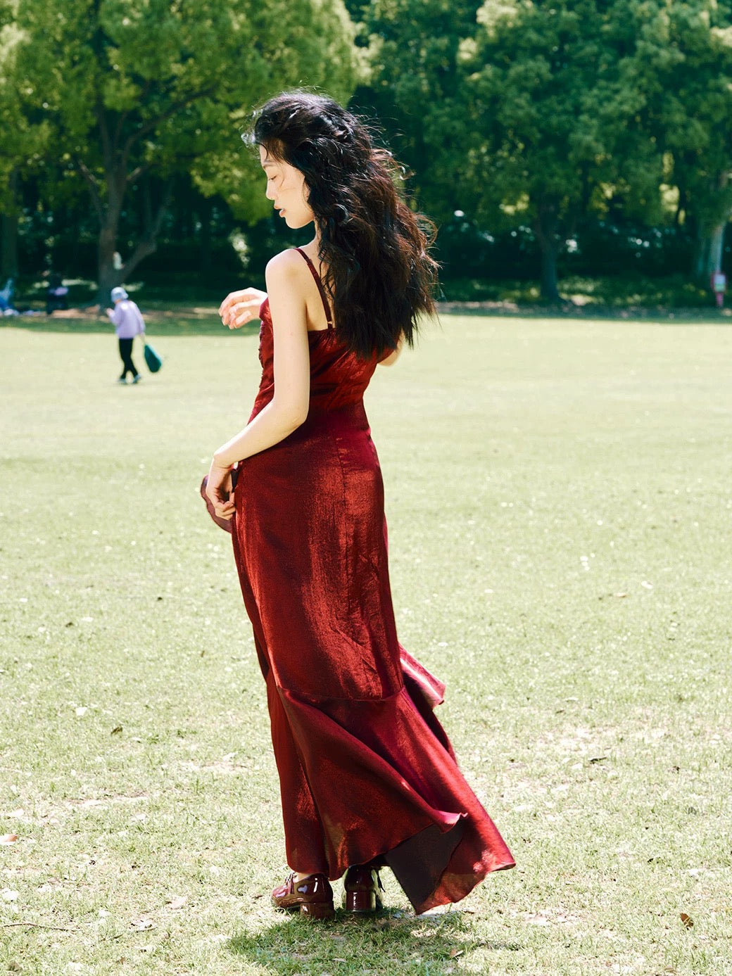 Vintage High Low Spaghetti Straps Ruffles Burgundy Prom Dresses Birthday Outfits - VelvetHem