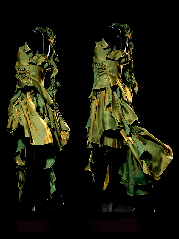 Retro High Low Irregular Spaghetti Straps Green Short Birthday Dresses Birthday Outfits With Train - View 5 | VelvetHem