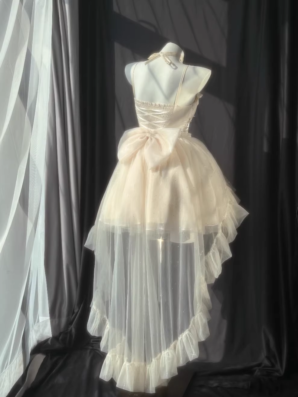 Retro Ball Gown Spaghetti Straps Ivory Homecoming Dresses Birthday Outfits - View 2 | VelvetHem