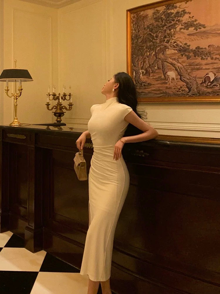 Gorgeous Sheath High Neckline White Date Night Dress Prom Dresses Party Dress Birthday Outfits
