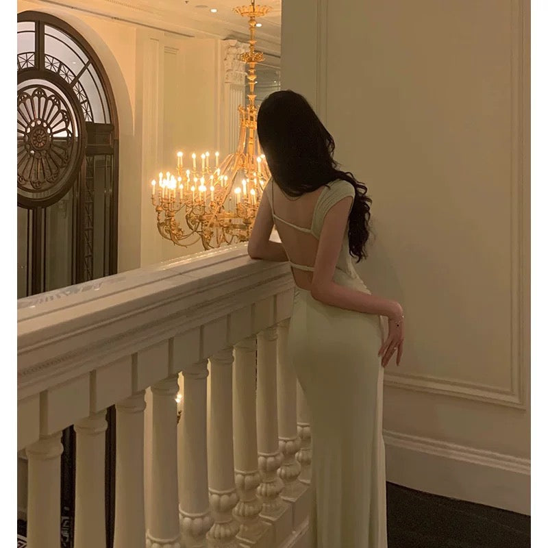 Stunning Sheath Square Neckline Cap Sleeves Mint Green Date Night Dress Prom Dresses Birthday Party Outfit - View 4 | VelvetHem