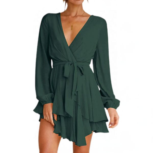 Ludmila Boutique Dress with Lantern Sleeves Chic Silhouette Collection