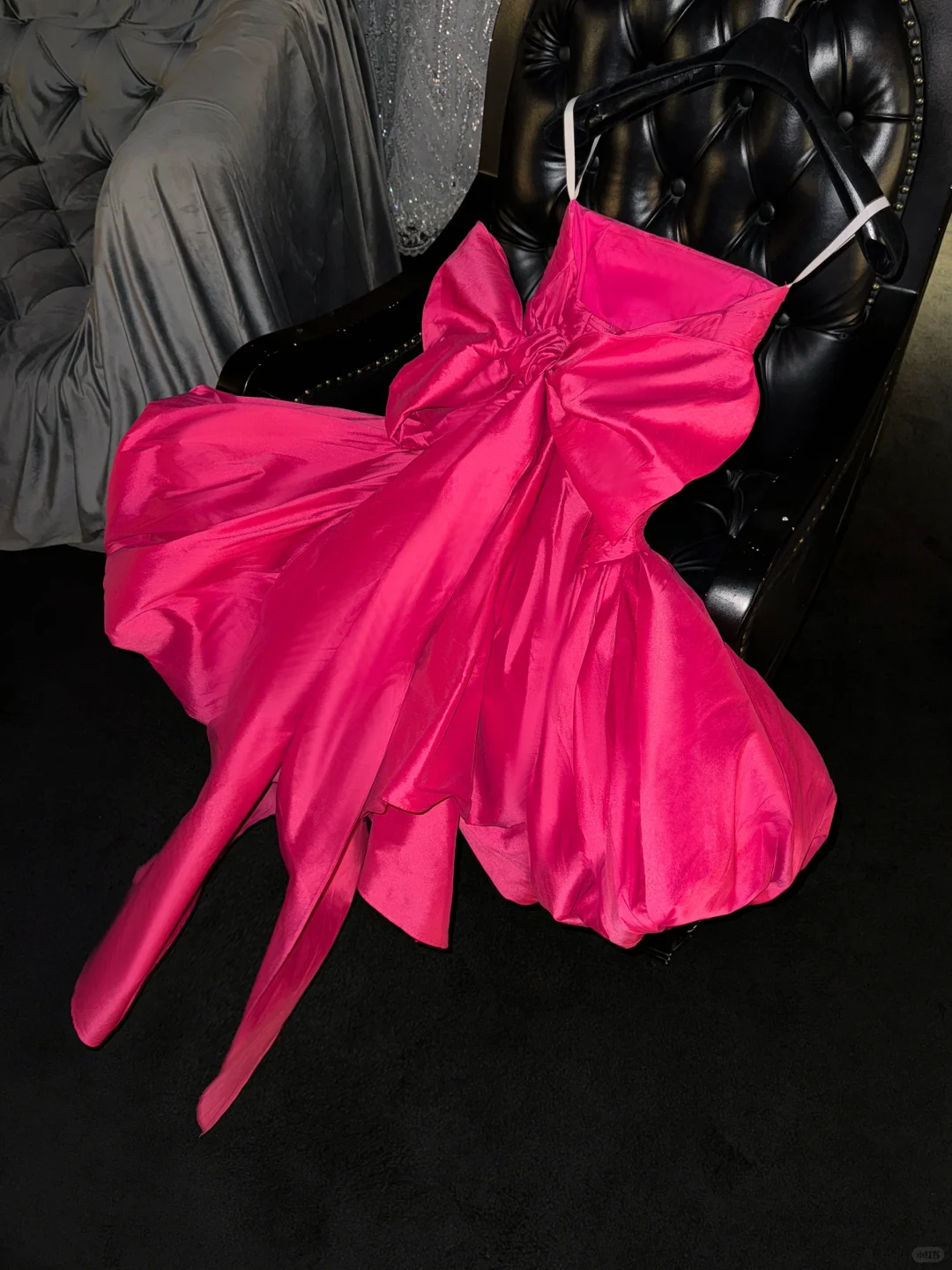 Cute Hot Pink Strapless Satin Pleated Satin Pleated A Line Homecoming Dress Short Birthday Outfits - View 3 | VelvetHem