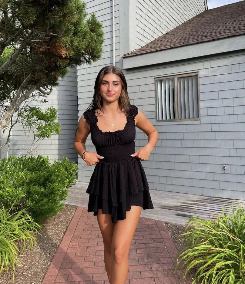 Cute A-line Black Homecoming Dress Black Party Dress Y2211 by simplepromdress