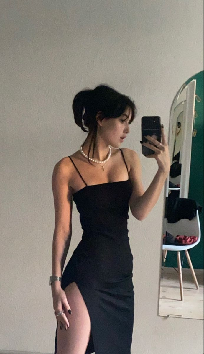Sexy black prom dress spaghetti straps tight prom dress - VelvetHem