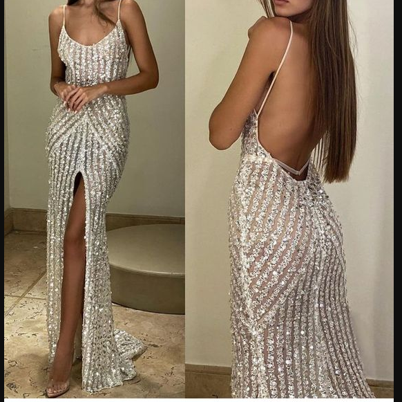 Mermaid Sequins Long Prom Dress Charming Evening Dress Y266 - VelvetHem
