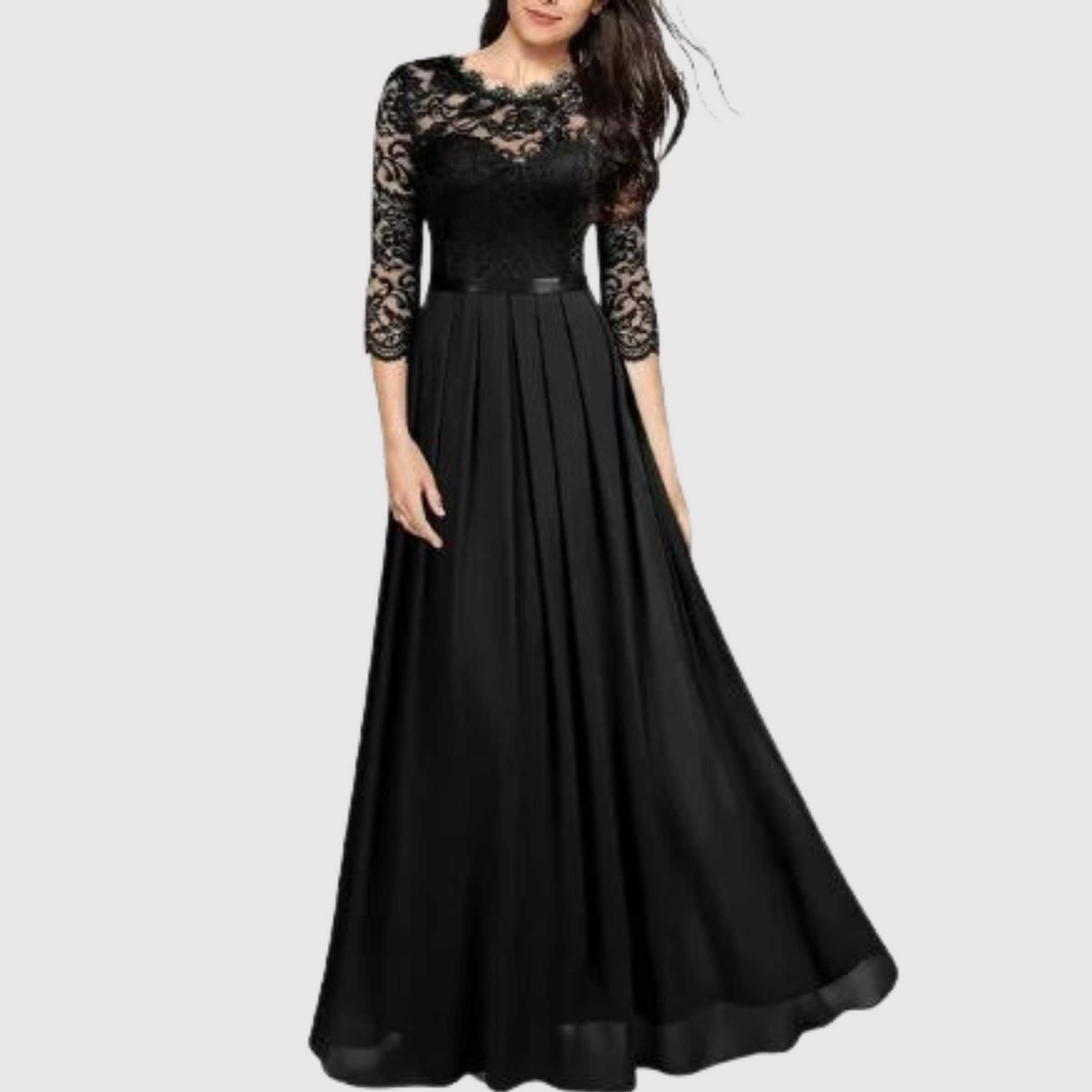 Gilda Effortless Lace Chiffon Dress Chic Silhouette Collection