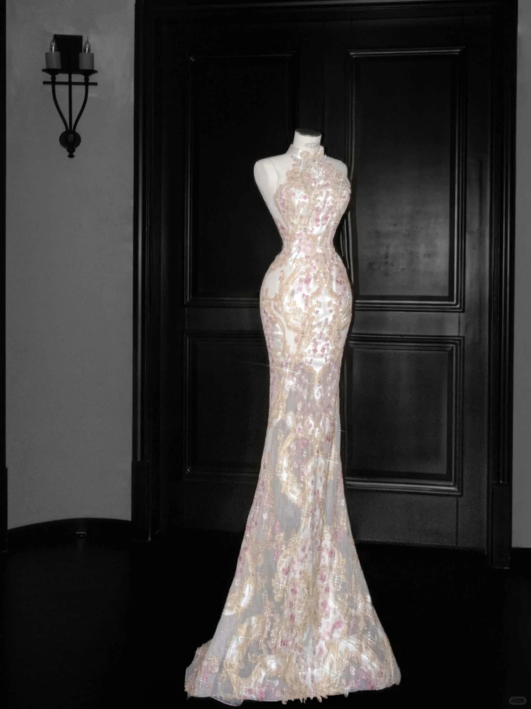 Classy Tulle Appliques Sequins Mermaid Prom Dress Slit Formal Evening Dress Y8661 - VelvetHem