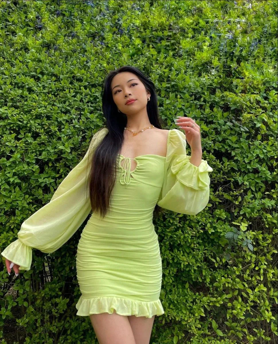 Sexy Green Bodycon Dress Green Homecoming Dress (ZD11984) - VelvetHem