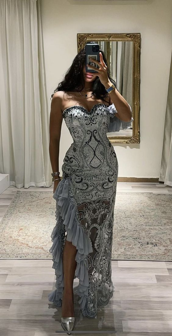 Stunning Sweetheart Neckline Sheath Evening Dress,Glam Dress