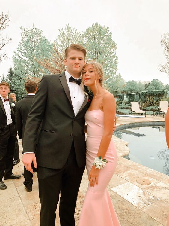 Elegant Pink Mermaid Prom Dress Pink Evening Dress Y5911