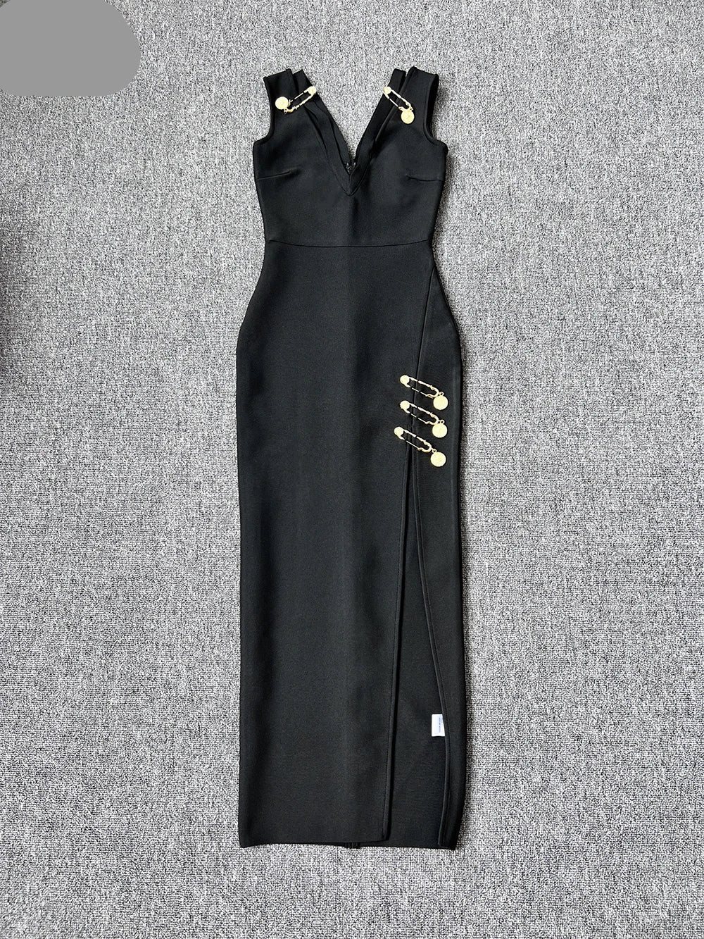Sleeveless V Neck Bandage Long Dress