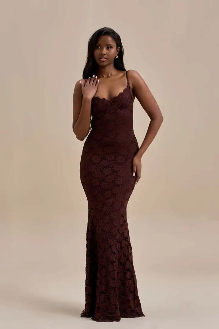 Spaghetti Strap Backless Maxi Dress