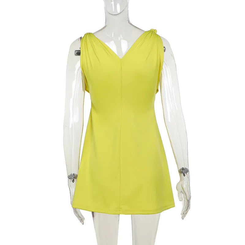 V - Neck Bodycon Mini Dress