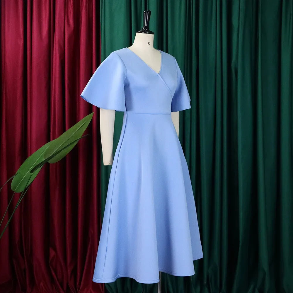 V Neck Evening Dress Fashion Gown Lilac Bridesmaids dresses fg6067 - View 5 | VelvetHem
