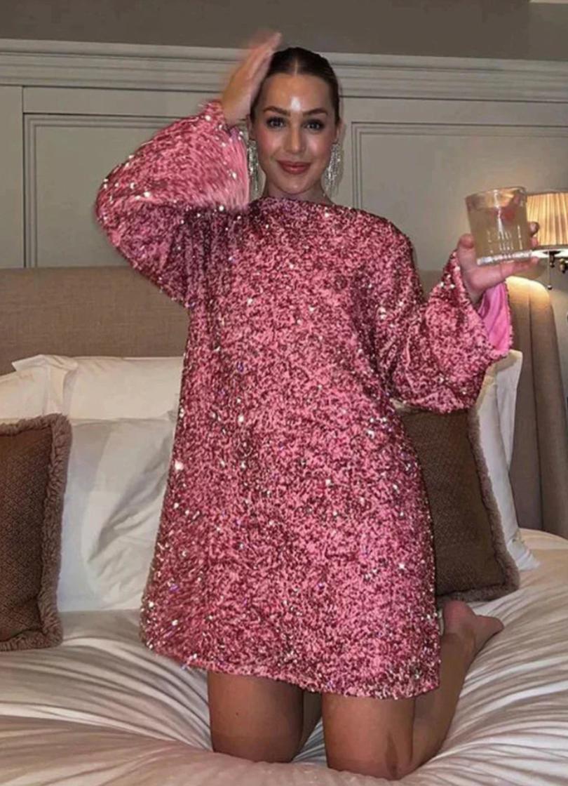 Luisa Chic Sequin Party Dress Elevated Occasion Wear