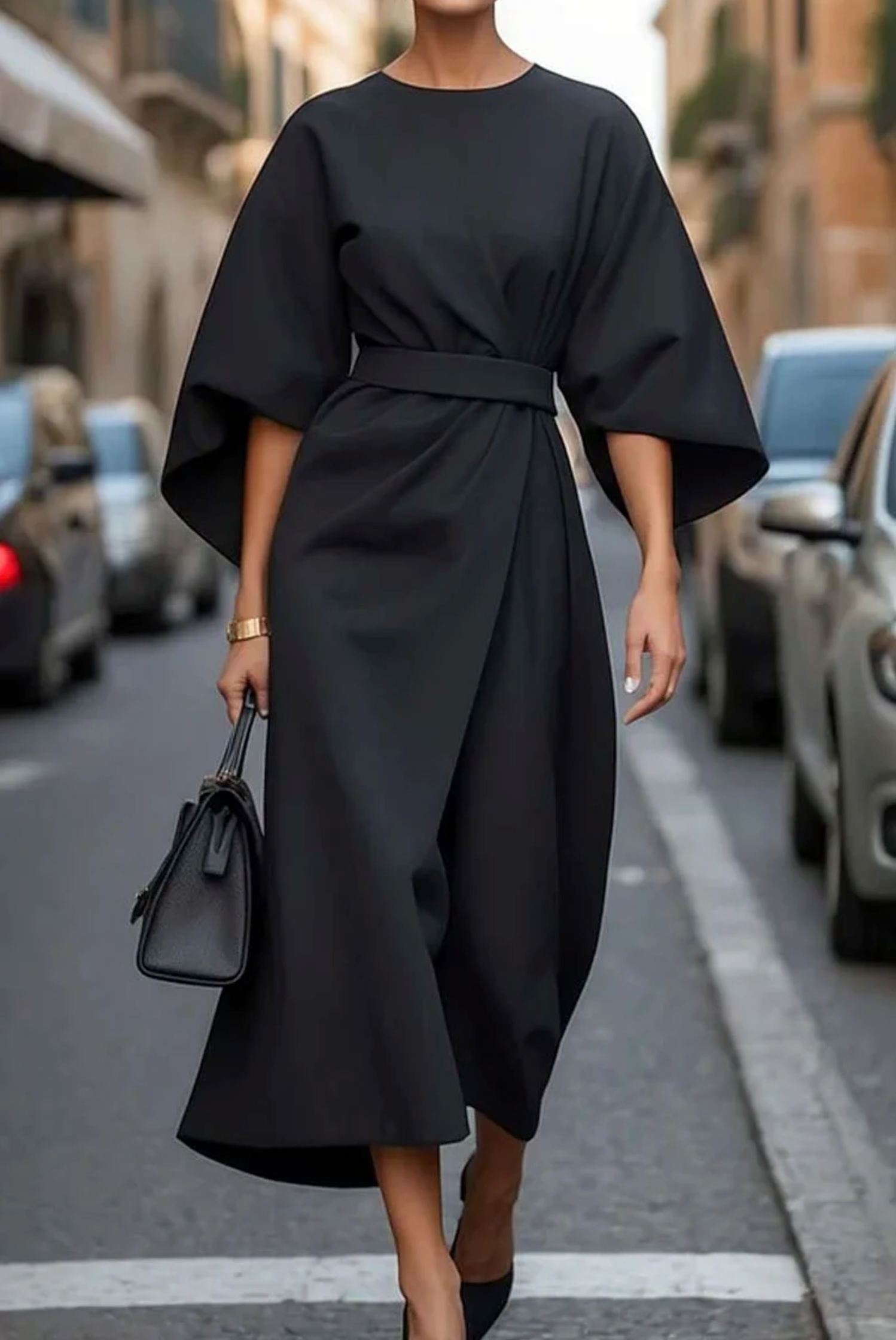 Flor Elegant Puff Sleeve Dress for Women Day to Night Outfit