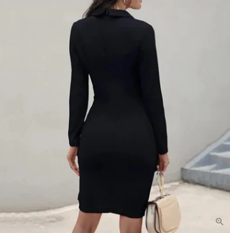 Xochitl Effortless Cocktail Dress with Buttons Evening Wear Edit