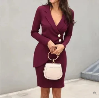 Paula Minimalist Cocktail Dress with Buttons Boutique Collection