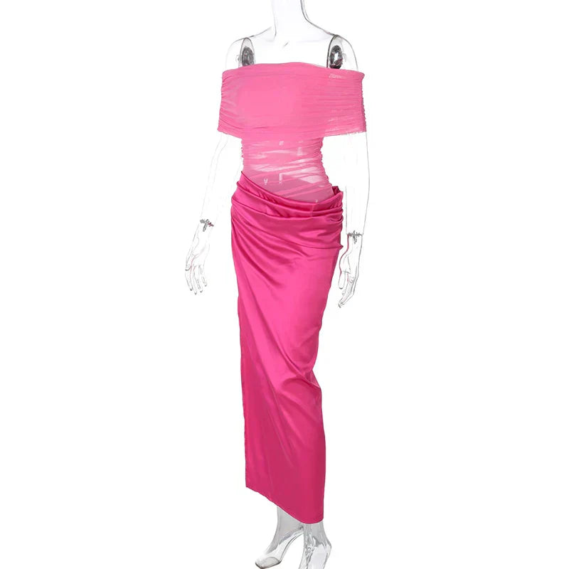 Off - the - Shoulder Strapless Backless Maxi Dress