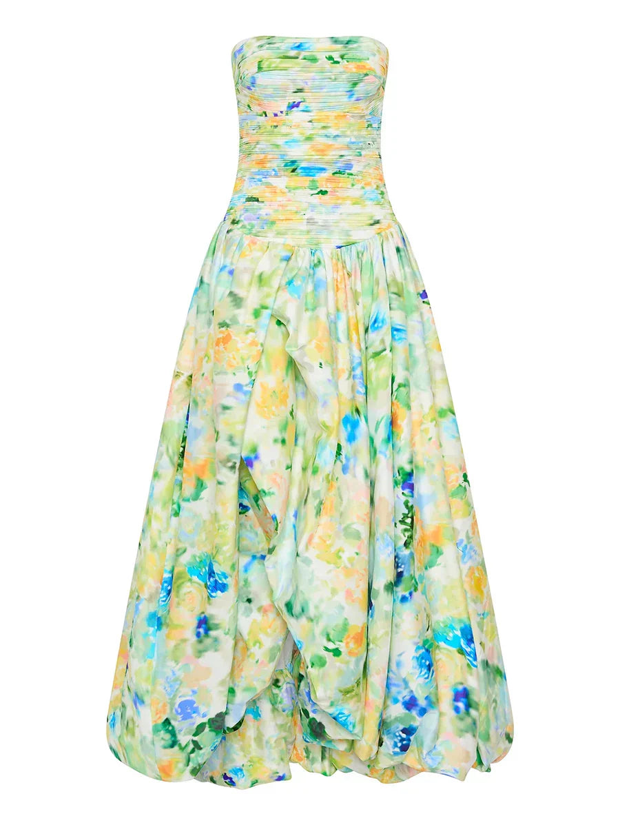 Strapless Sleeveless High Waist Temperament Long Dress