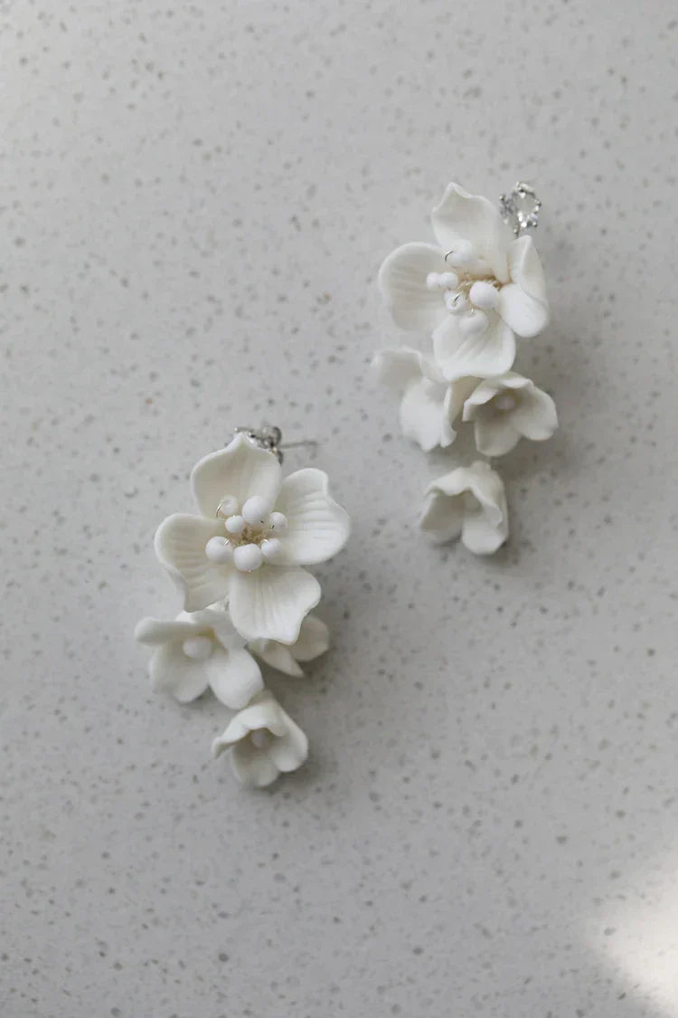 Wedding Hair Accessories Porcelain Flower Headpiece Headwear Women Girl Headdress For Brides Headband Hairband Bridal Jewelry silver color 1