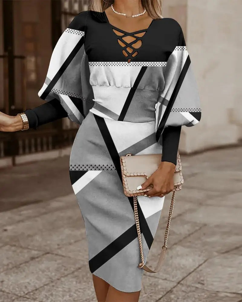 Luisa Elegant Midi Dress Dress with Urban Everyday Styling