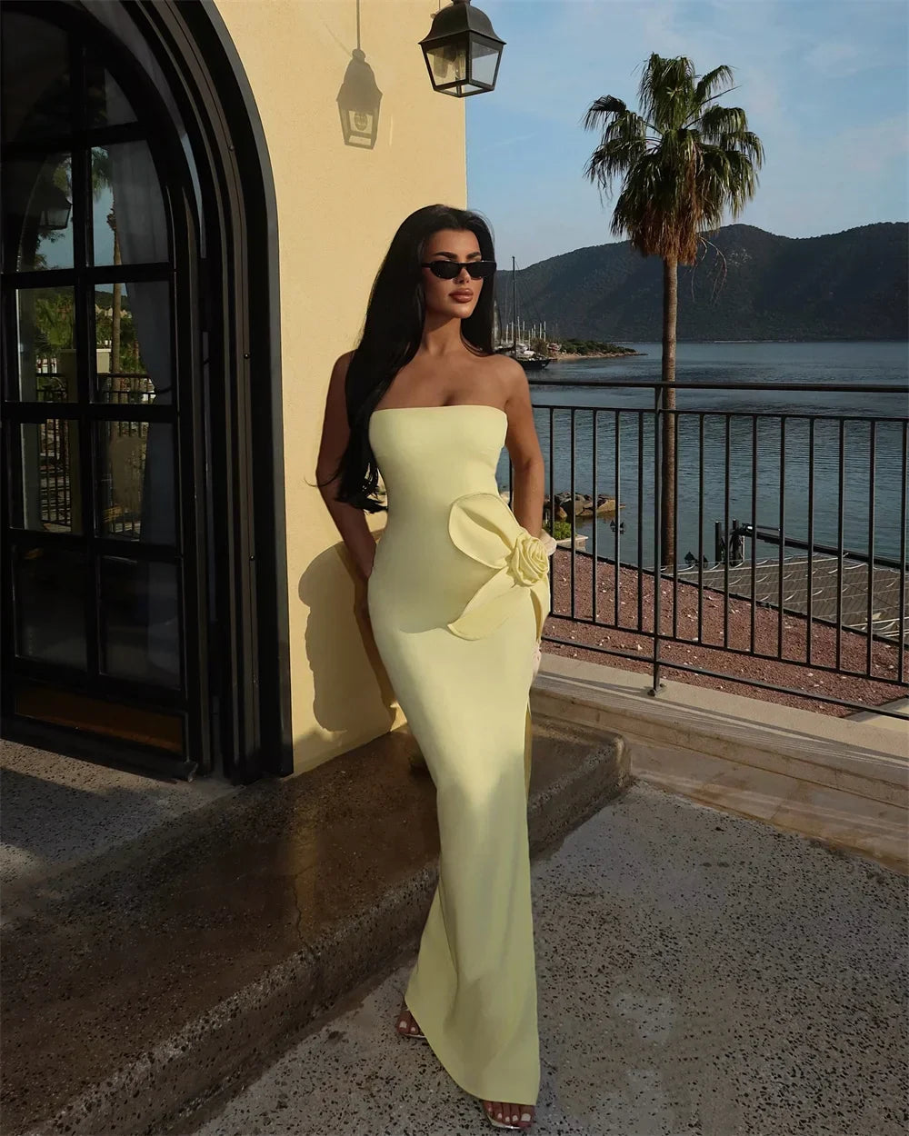 Mermaid Strapless Slit Prom Party Dress - VelvetHem