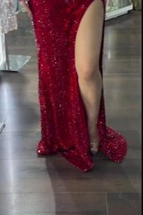 Sequin Strapless Long Mermaid Evening Formal Dress With Split Detachable sleeves