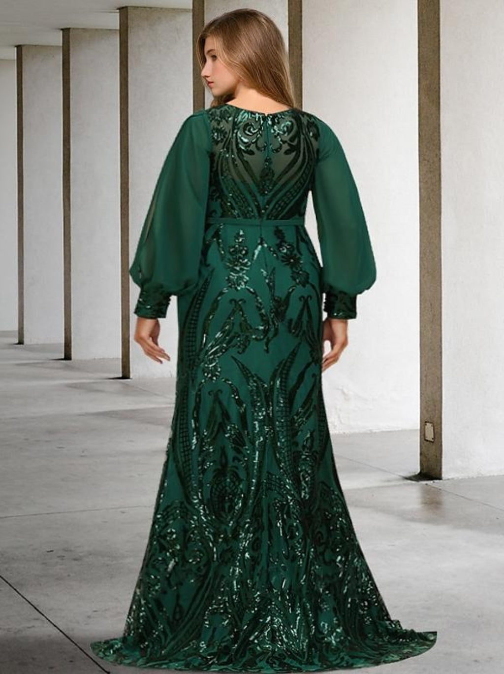 Sequined Mother of the Bride Sheath or Column Gowns