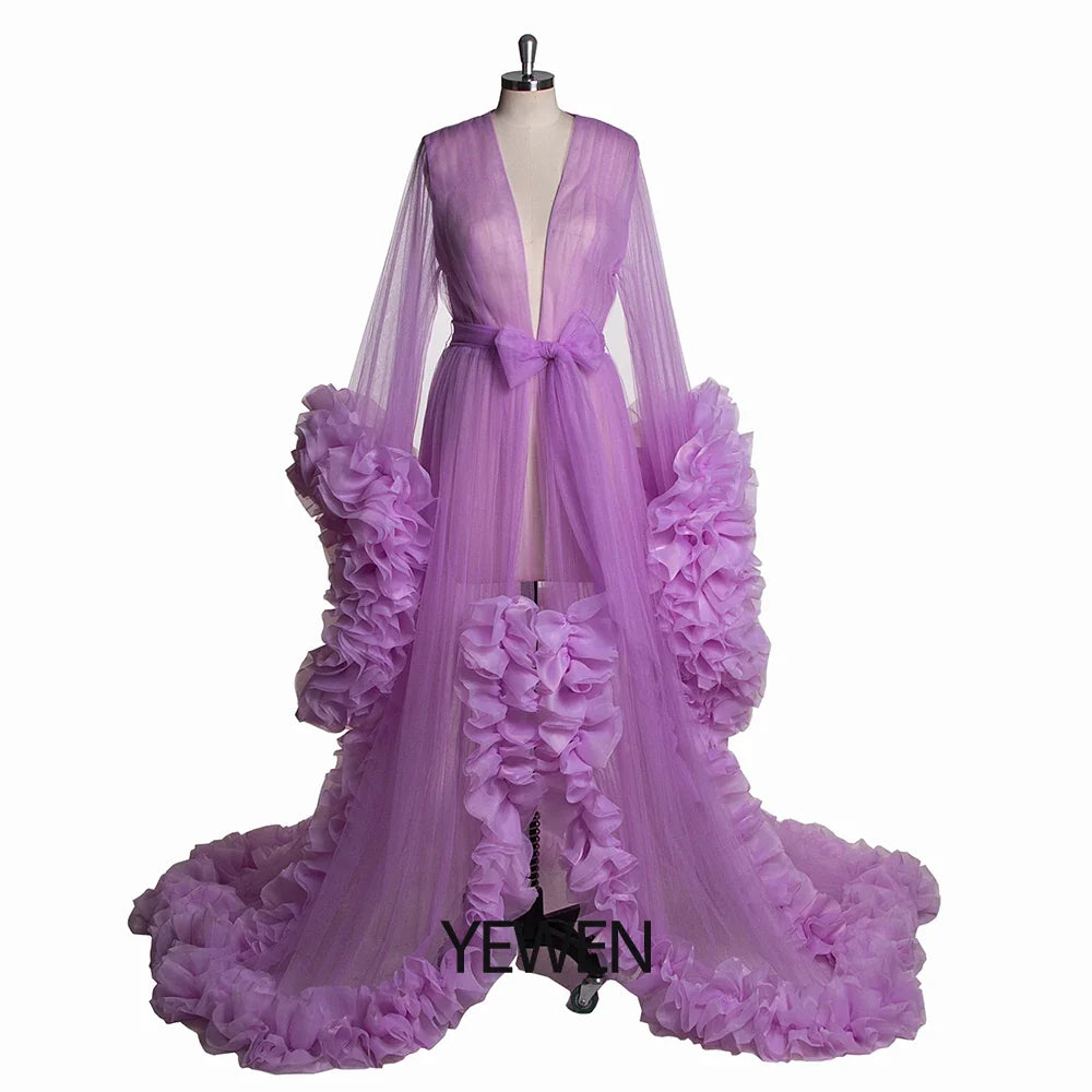Sexy Maternity Photography Dresses Organza Ruffle Pregnancy Photo Shoot Dress Long Women Maxi Maternity Gown vestidos Sunnderly