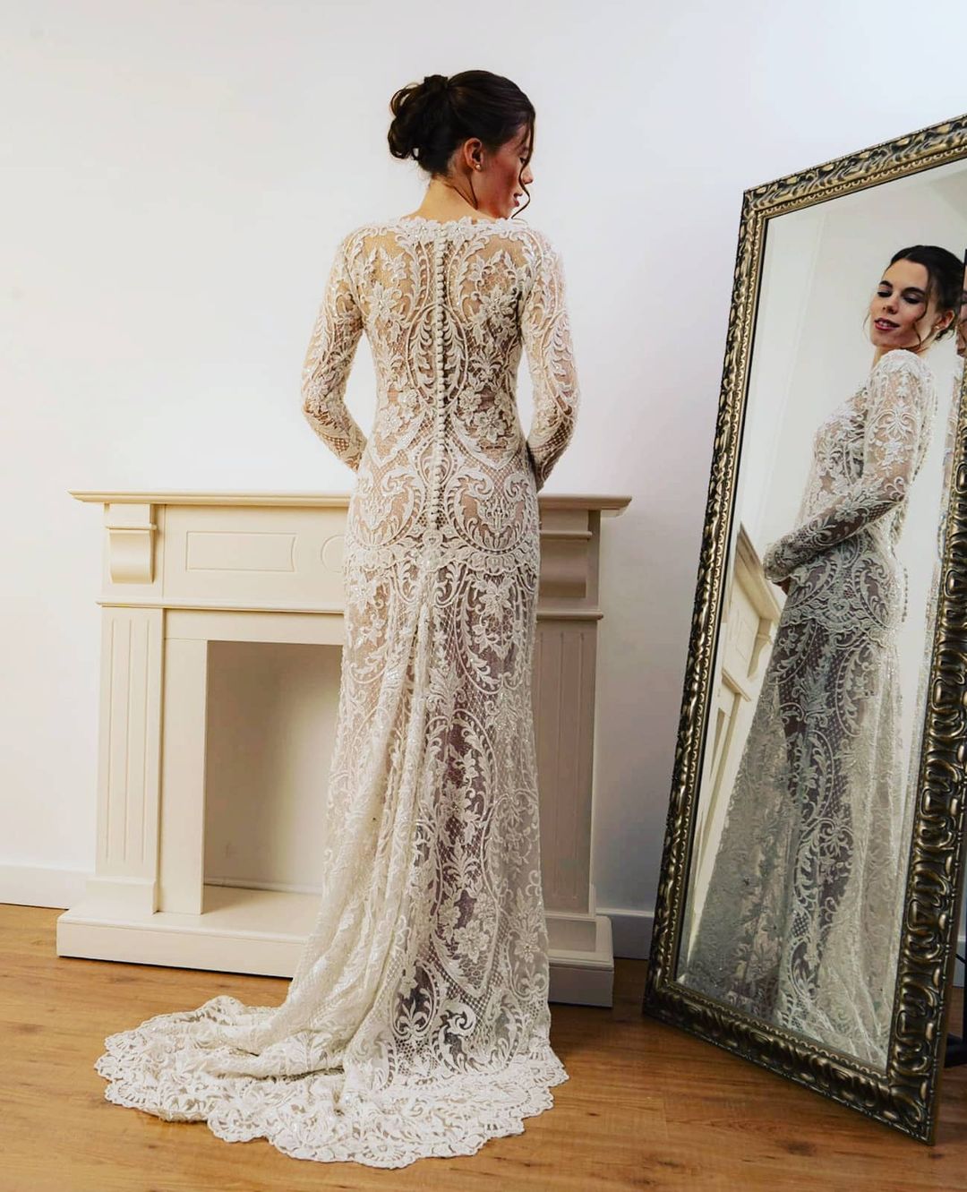 Sheath Lace Long Sleeves Beach Wedding Dress Online