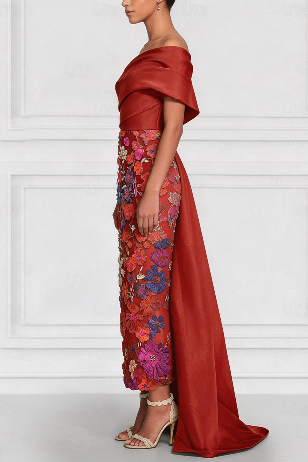 Simple & Casual One Shoulder Appliques Pleated Mermaid Evening Dresses