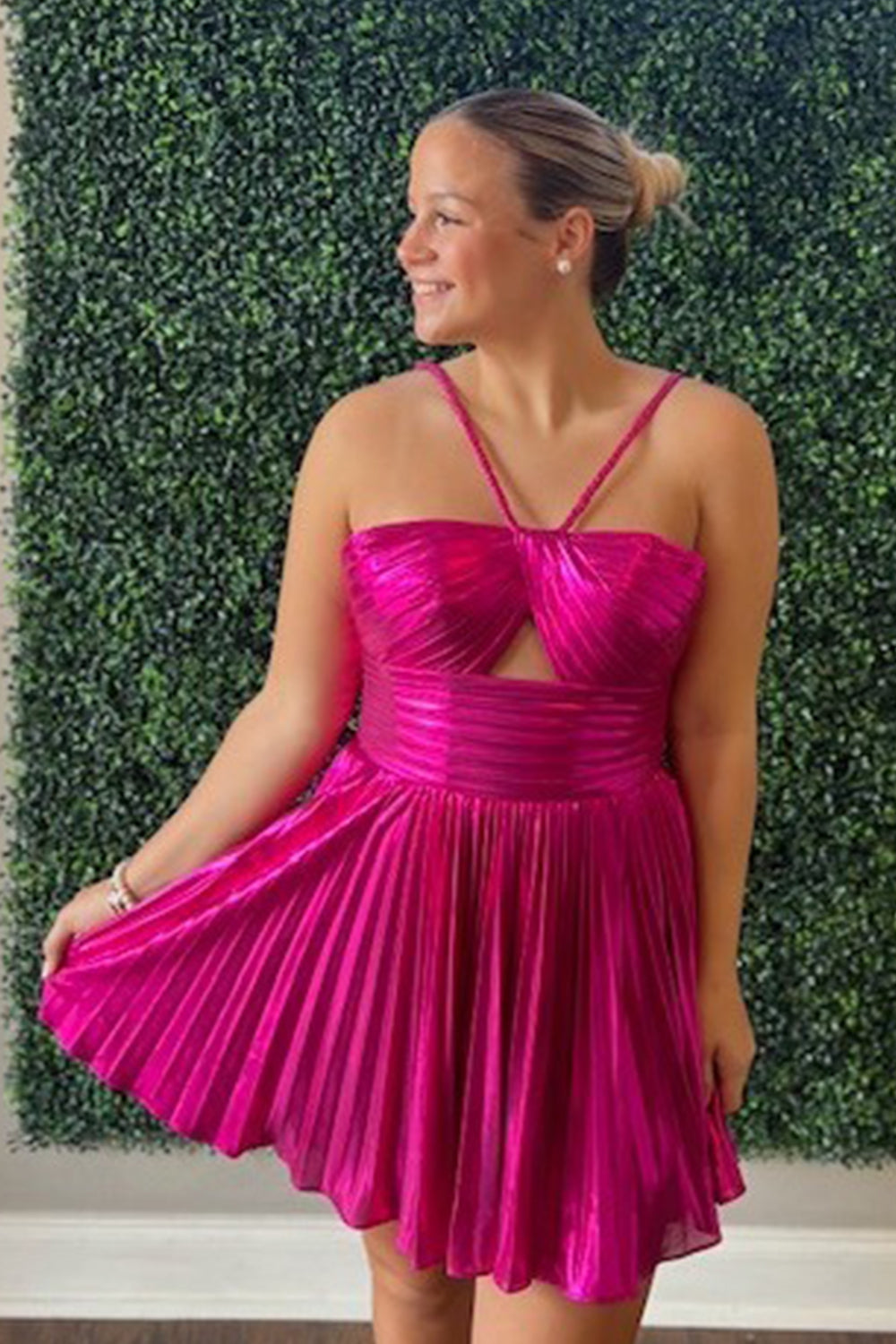 Silver Homecoming Dresses A Line Halter Short Cocktail Dresses