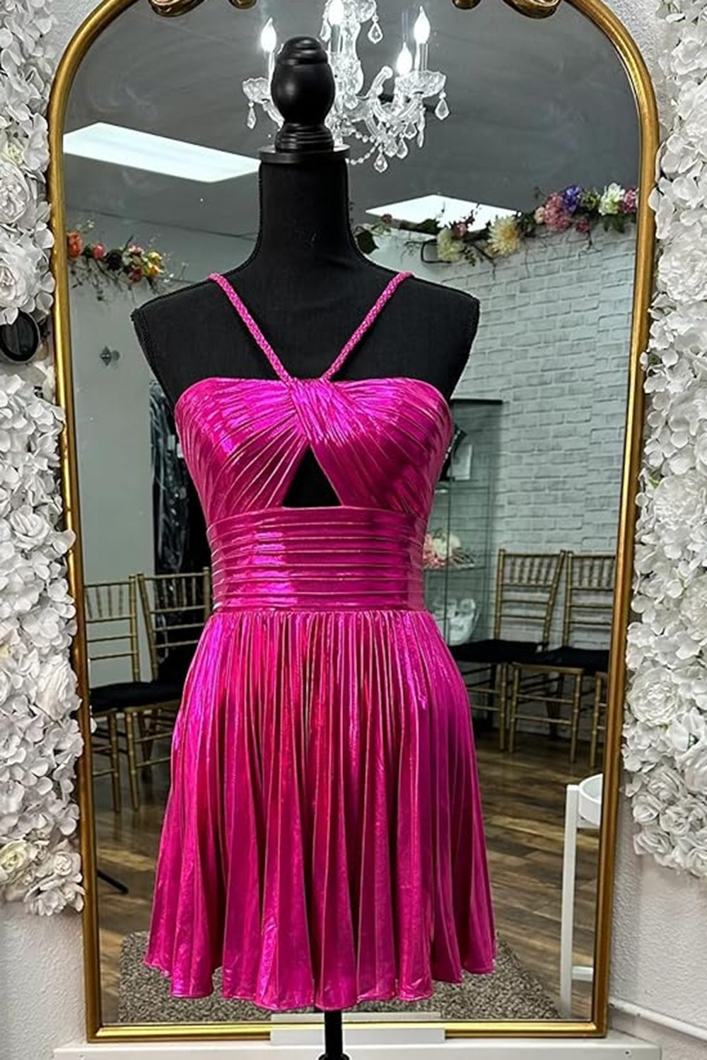 Silver Homecoming Dresses A Line Halter Short Cocktail Dresses