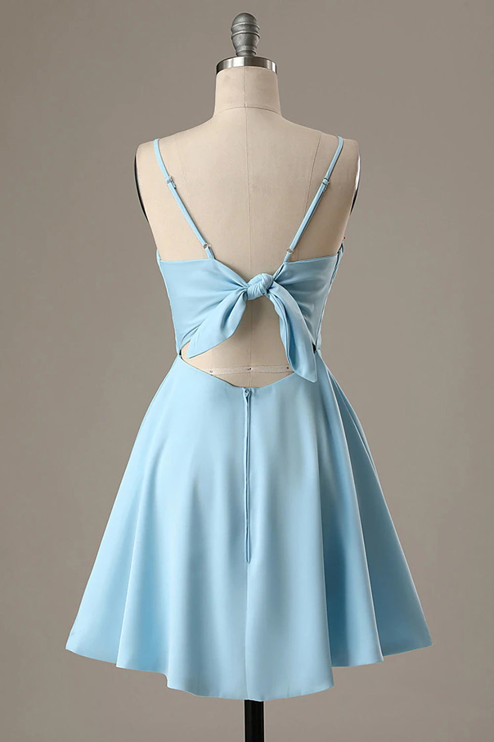 Simple Blue Homecoming Dresses Open Back A Line Prom Dress