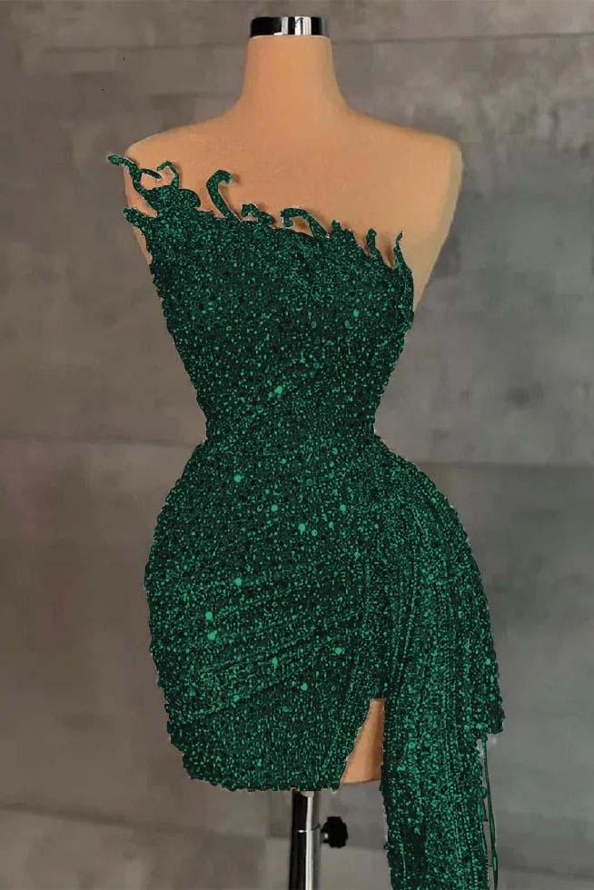 Sleeveless Beading Pleated Short Homecoming Dress With Ruffles