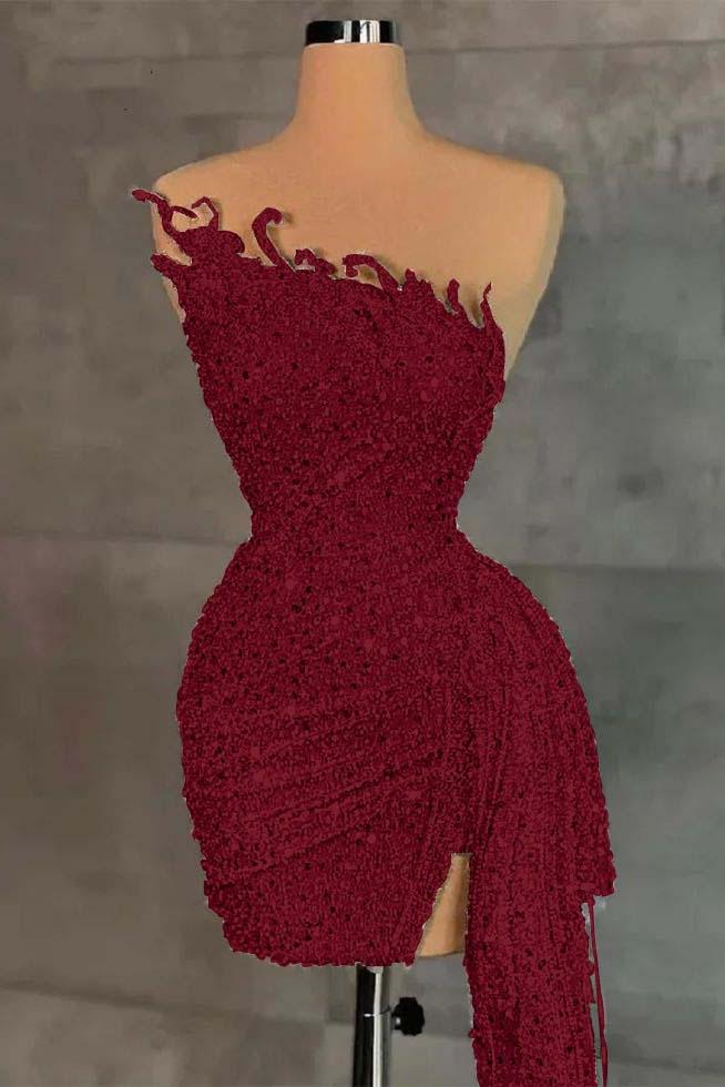 Sleeveless Beading Pleated Short Homecoming Dress With Ruffles