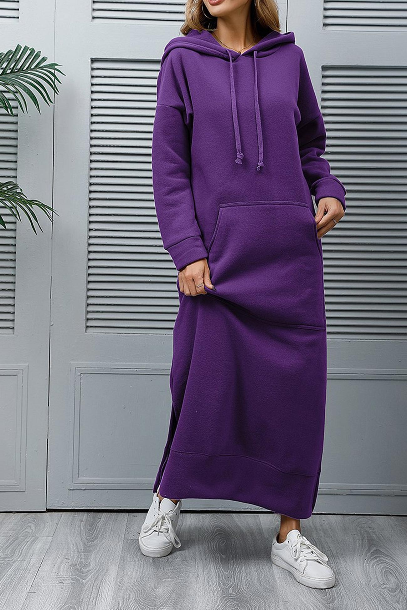 Xara Elevated Hoodie Dress with a Slit Hem Boutique Collection