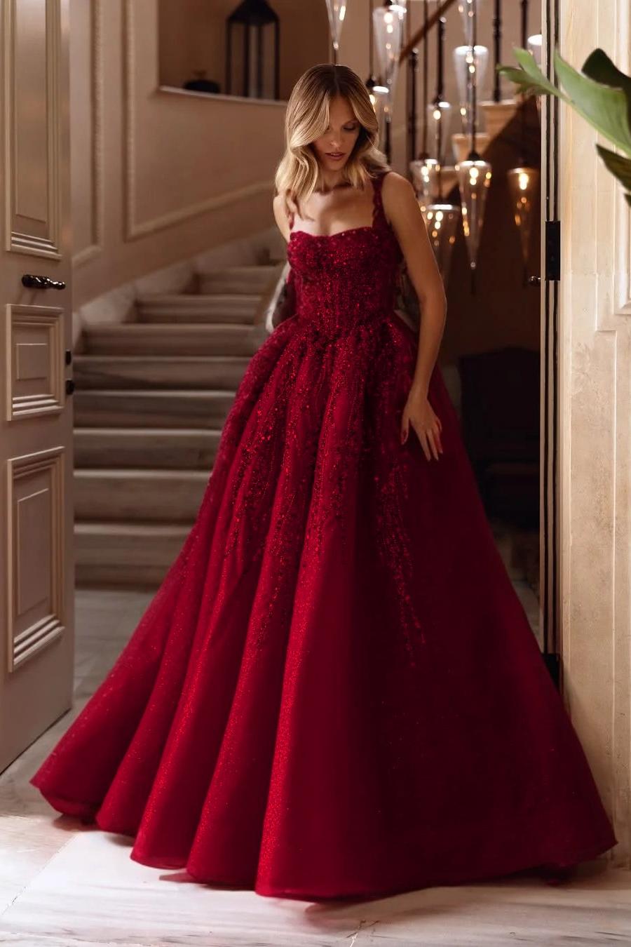 Spaghetti Strap Sleeveless Long A Line Evening Formal Dress With Beading