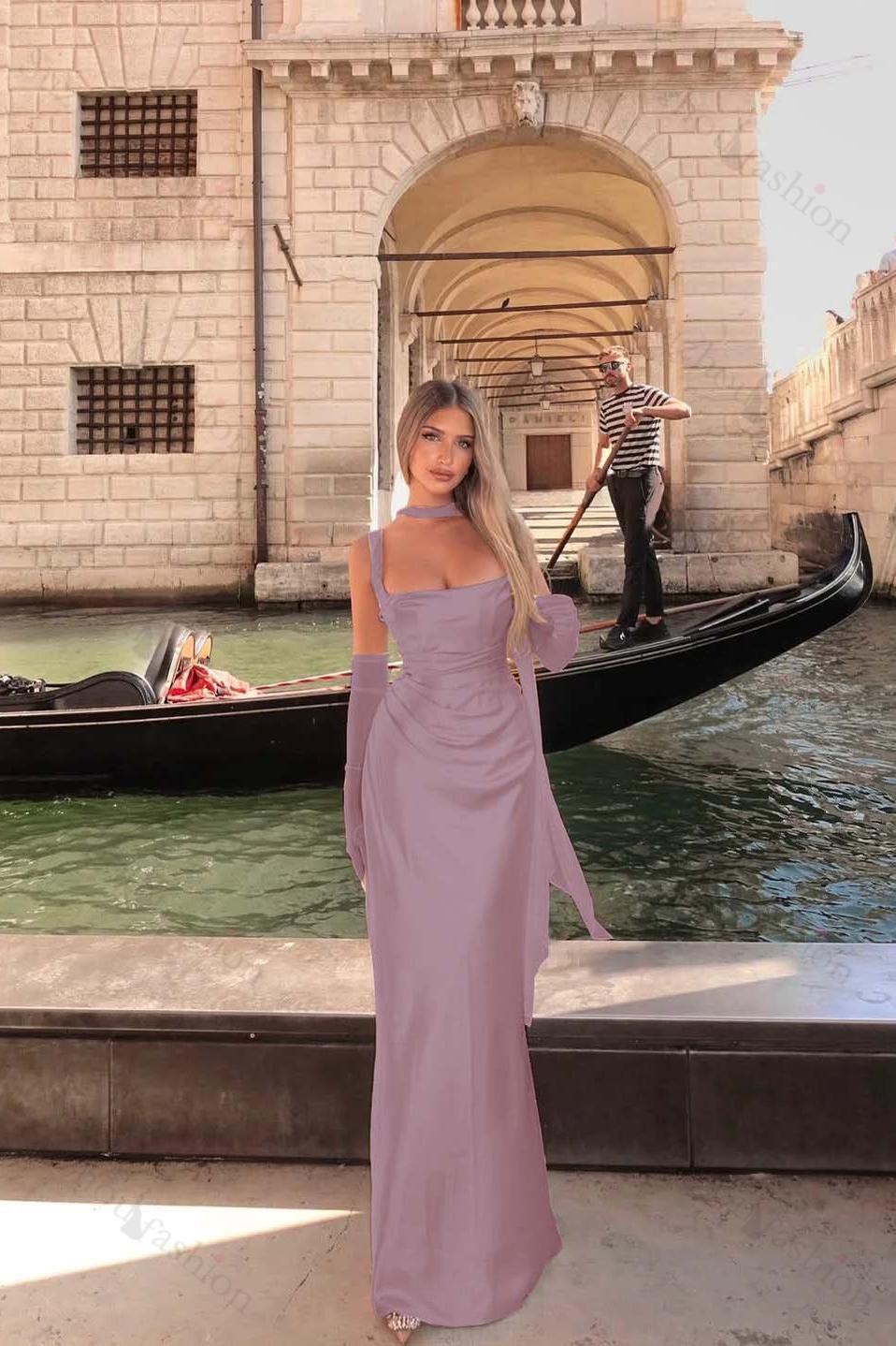Spaghetti Strap Sleeveless Long Mermaid Evening Formal Dress