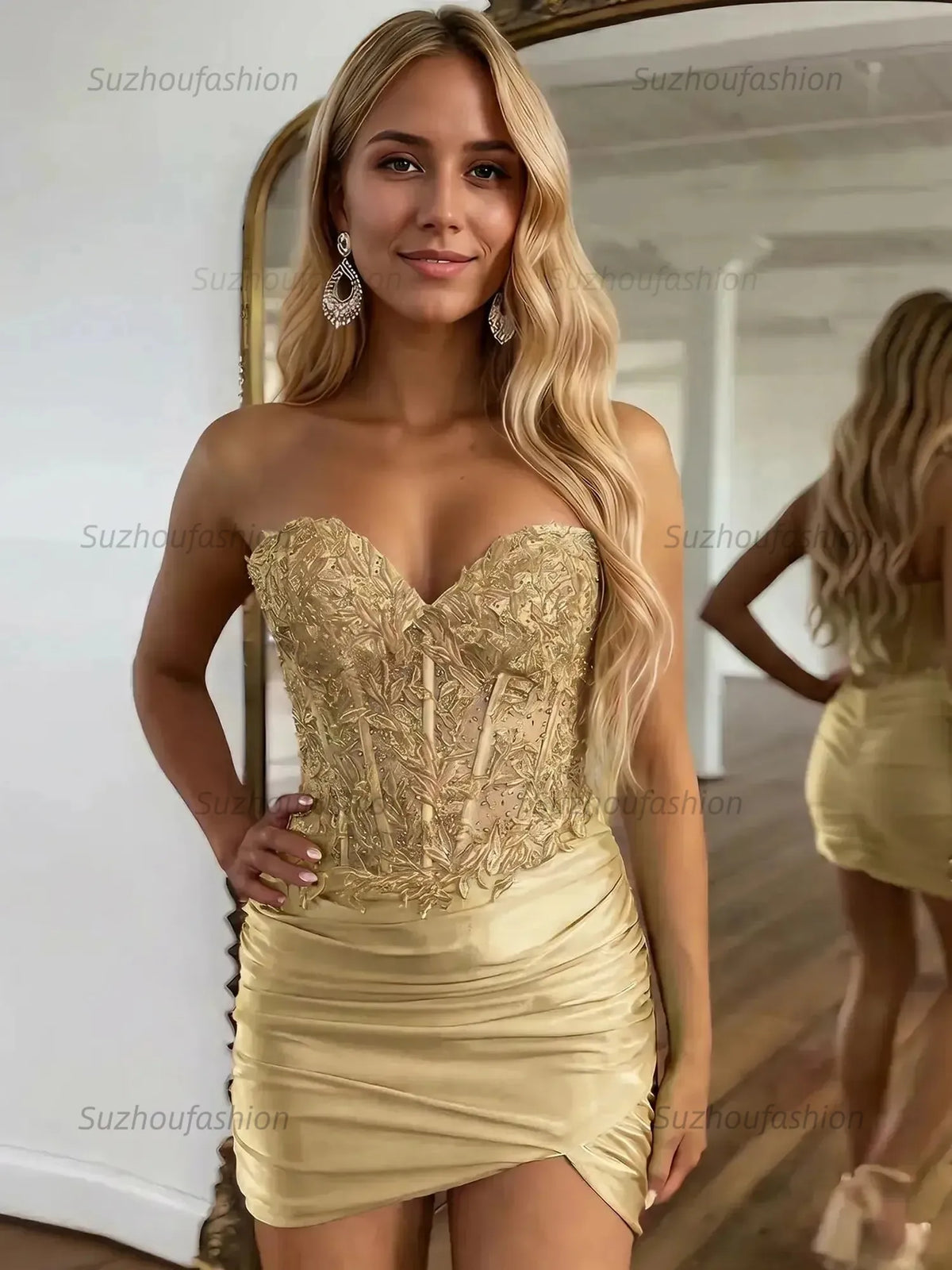 Suzhoufashion Sparkly Sequins Sweetheart Bodycon Homecoming Dress
