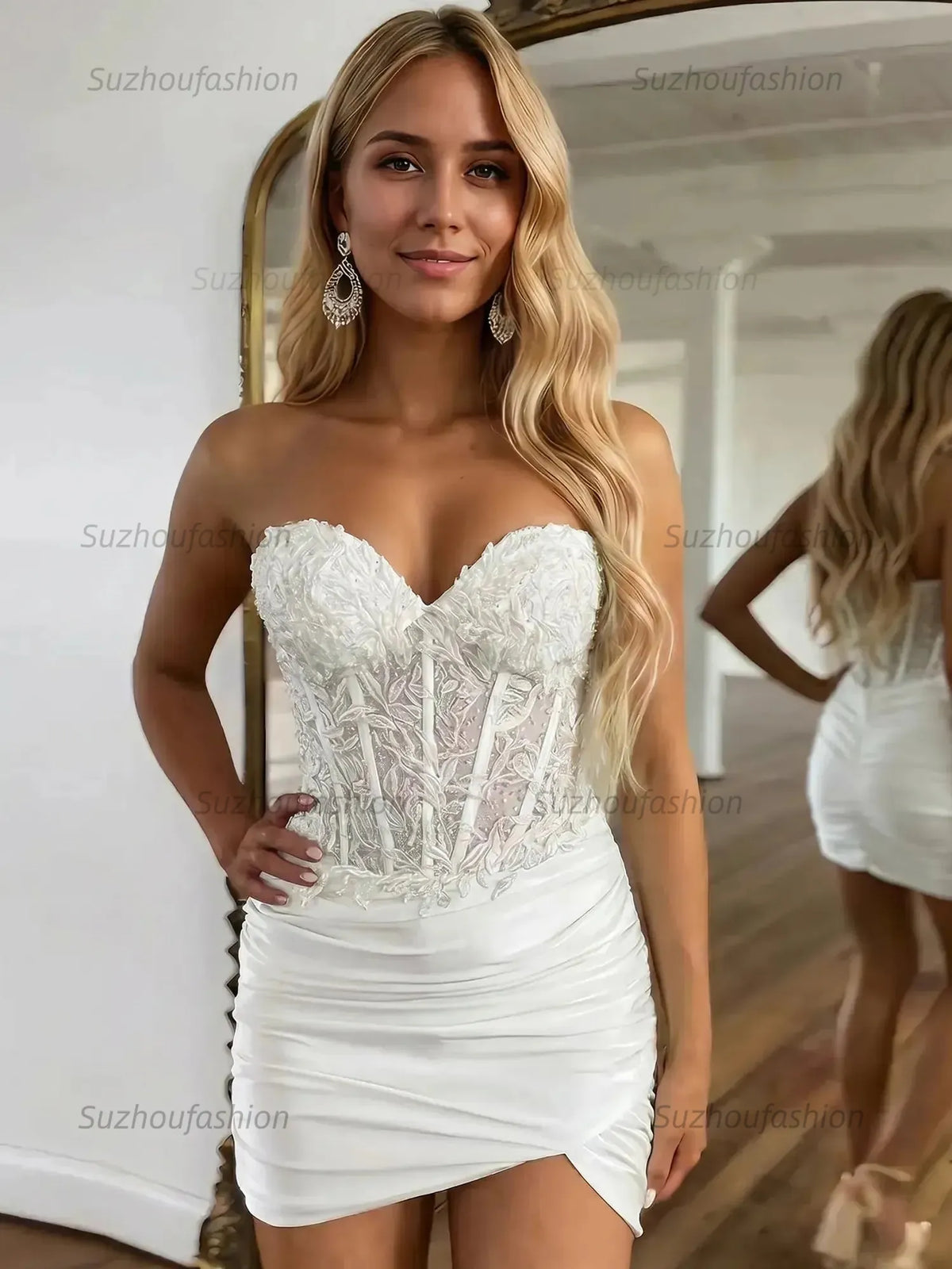Suzhoufashion Sparkly Sequins Sweetheart Bodycon Homecoming Dress