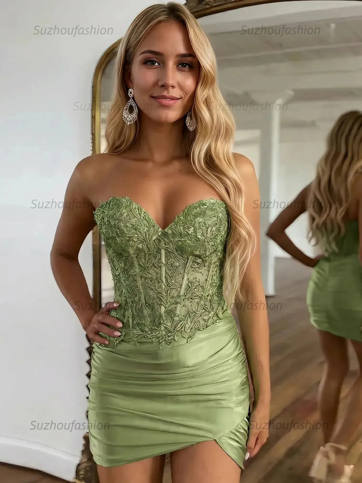 Suzhoufashion Sparkly Sequins Sweetheart Bodycon Homecoming Dress