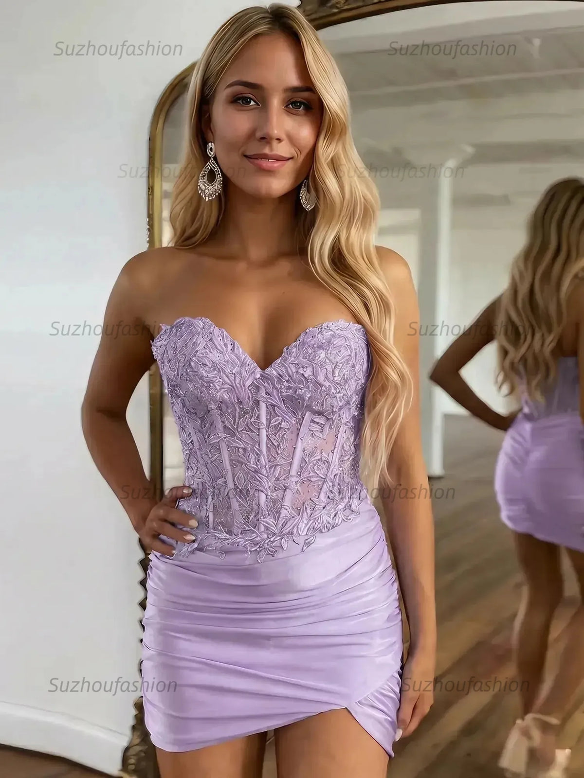 Suzhoufashion Sparkly Sequins Sweetheart Bodycon Homecoming Dress