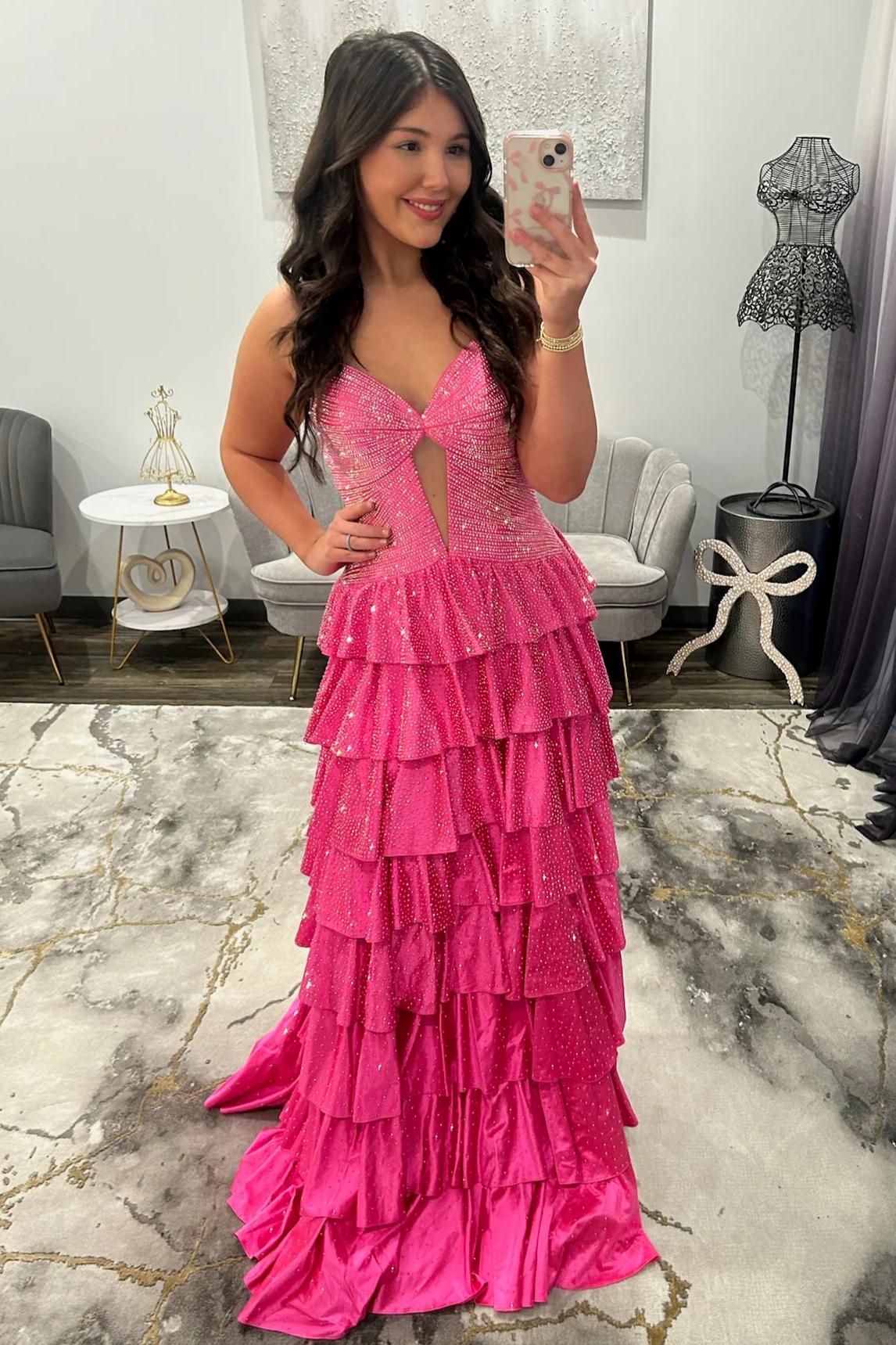 Sparkly A Line Sweetheart Black Long Prom Dress with Beading Ruffles